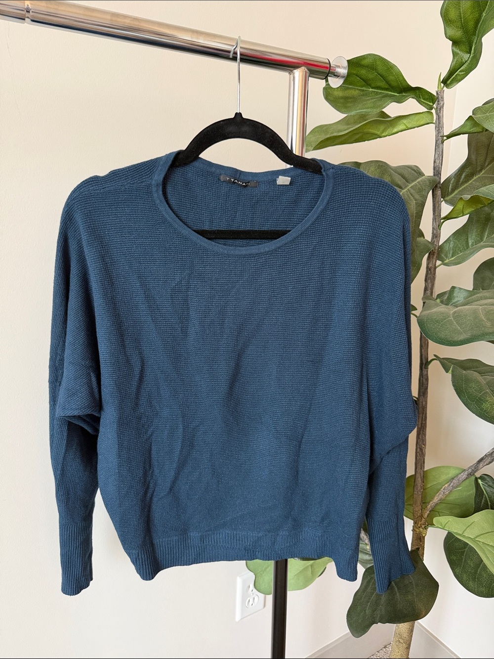 T Tahari Slate Blue Crewneck Sweater